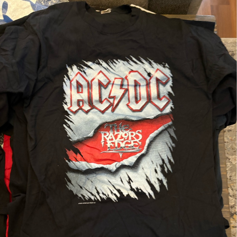 Black and Red AC/DC Graphic T-Shirt